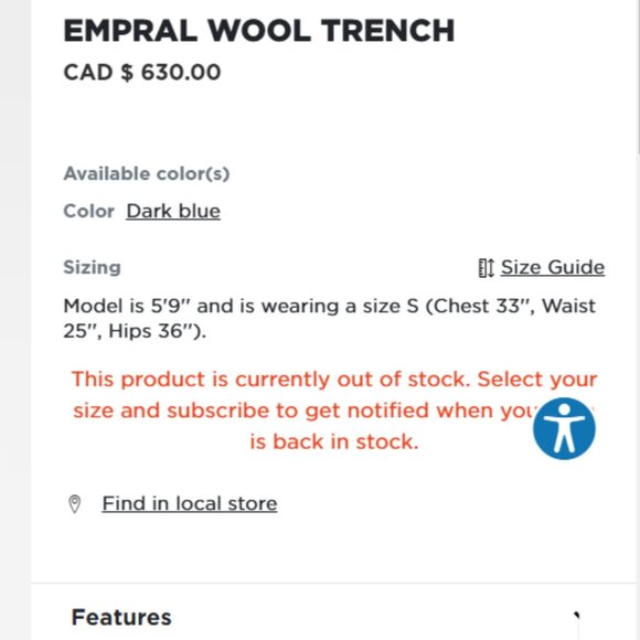 GSTAR wool trenchcoat XS - Picture 2 of 12